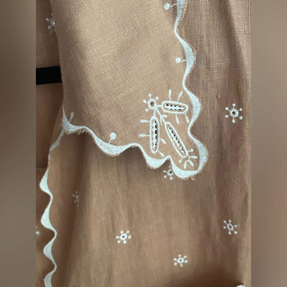 MAGALI PASCAL Embroidered short sleeve Button-Up Shirt, sz L - Picture 7 of 8